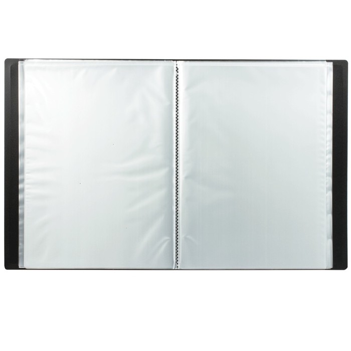 Папка с 10 прозрачными вкладышами А4, 500 мкм STAFF эконом, чёрная