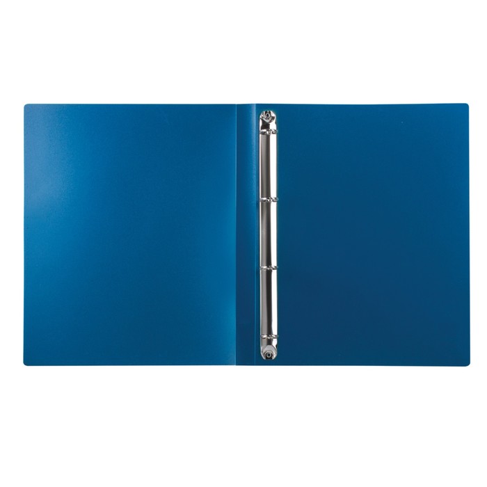 Папка на 4 кольцах А4 пластиковая, 25 мм 500 мкм STAFF эконом, синяя, до 120 листов