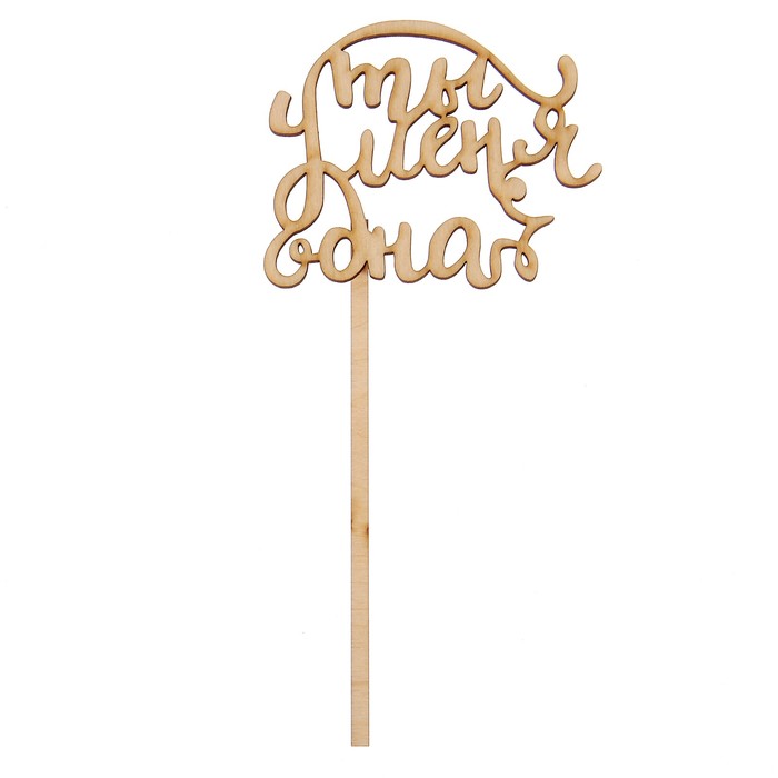 Топпер "Ты у меня одна" из фанеры, 8х9 см (ТПР-087)