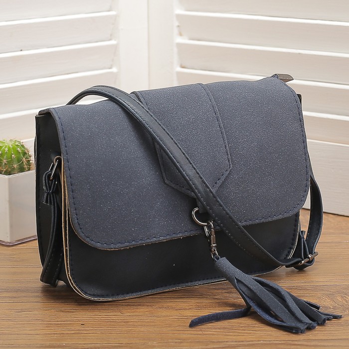 Сумка женская, отдел на магните, регулируемый ремень, цвет синий