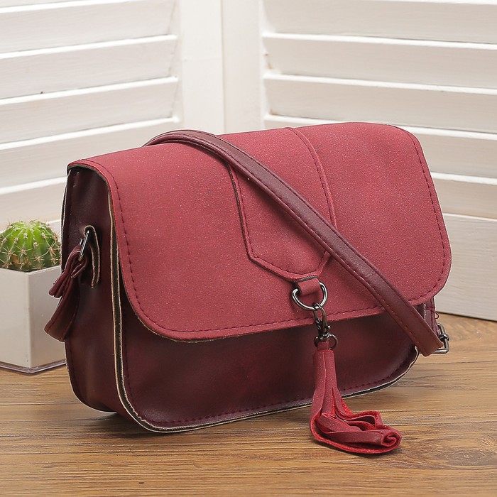 Сумка женская, отдел на магните, регулируемый ремень, цвет бордовый