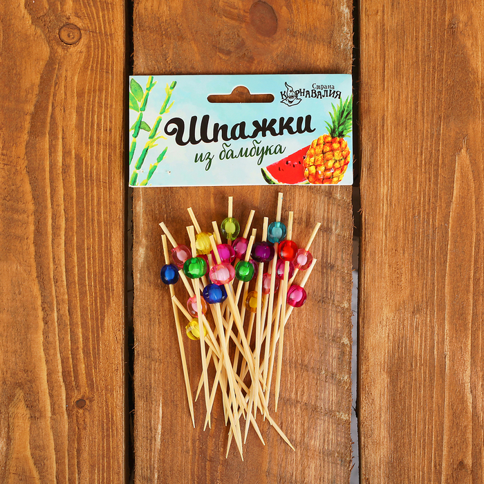 Шпажки бамбук "Кубики" (набор 24 шт)