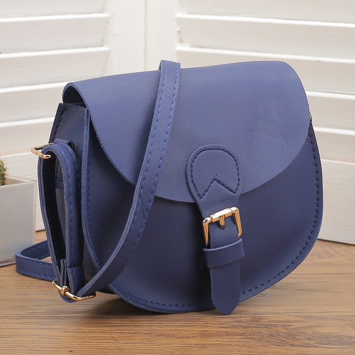 Сумка женская на магните, 1 отдел, регулируемый ремень, цвет синий