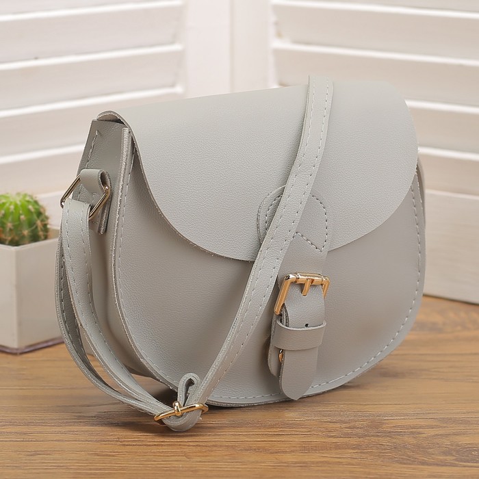 Сумка женская, отдел на магните, регулируемый ремень, цвет серый