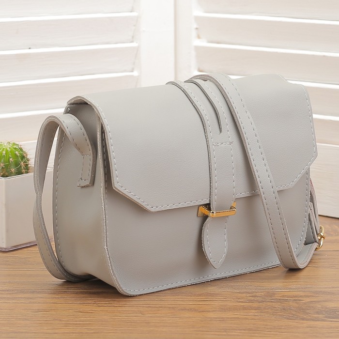 Сумка женская, отдел на молнии, регулируемый ремень, цвет серый