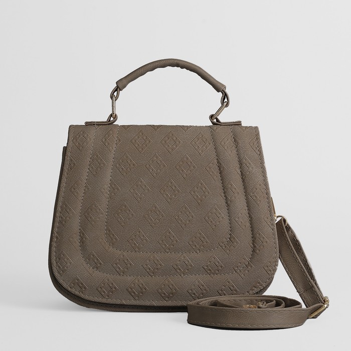 Сумка женская, 1 отдел с перегородкой на молнии, длинный ремень, ручка, цвет коричневый