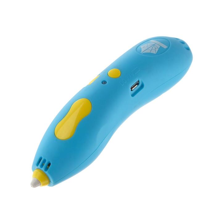 3D ручка SPIDER PEN BABY, KID (PCL), низкотемп, встр аккум, голубая (трафарет + пластик)