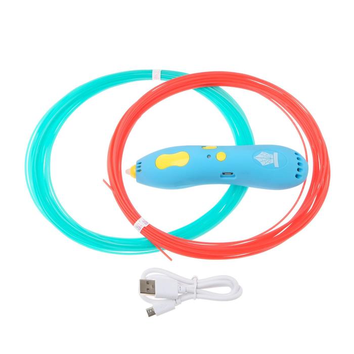 3D ручка SPIDER PEN BABY, KID (PCL), низкотемп, встр аккум, голубая (трафарет + пластик)