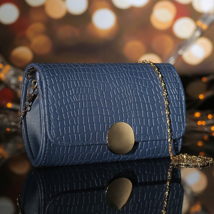 Сумка женская, 1 отдел с перегородкой на магните, длинная цепь, цвет зелёный