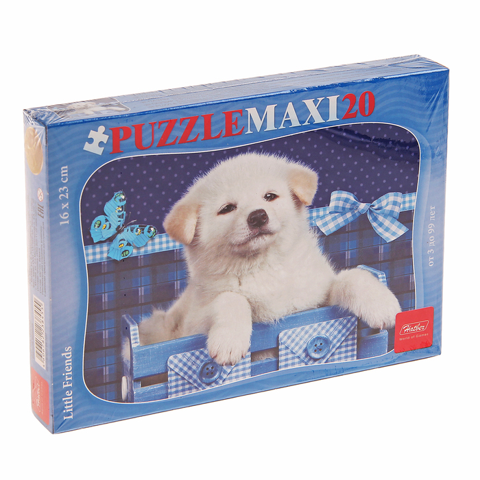 Макси-пазл «Белый щенок», 20 элементов