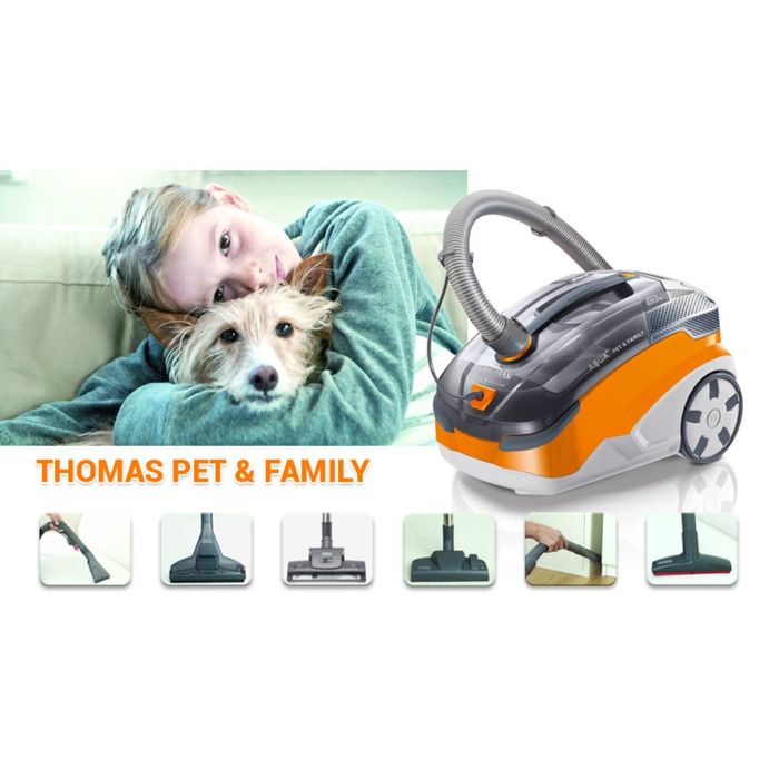 Пылесос Thomas PET & FAMILY, 1700 Вт, контейнер-аквафильтр, оранжевый/серый