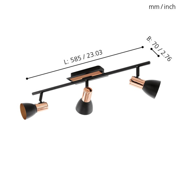 

Светильник Barnham 3x3,3Вт GU10 чёрный 58,5x58,5см