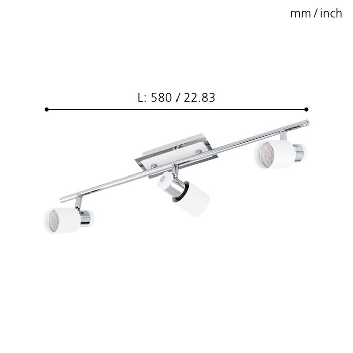 

Светильник DAVIDA 3x5Вт LED хром 58x10см