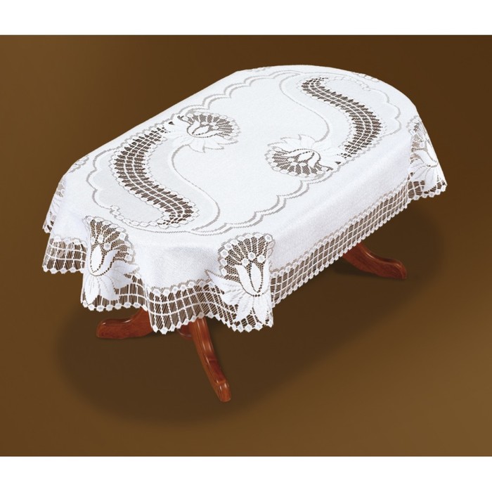 Скатерть, 140х250 см., белый, 100% п/э