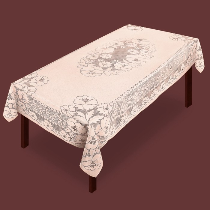 Скатерть, размер 150х250 см, цвет бежевый