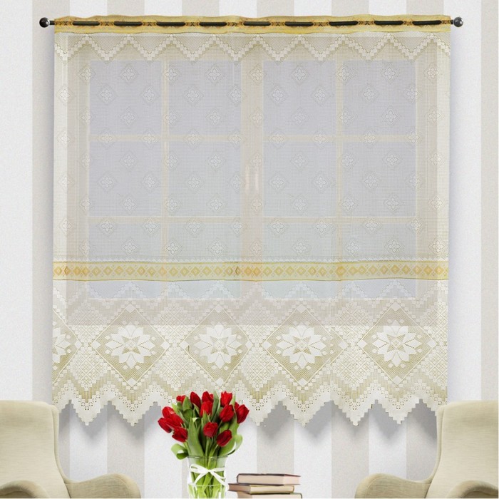 Гардина, размер 250х160 см, кремовый 88843