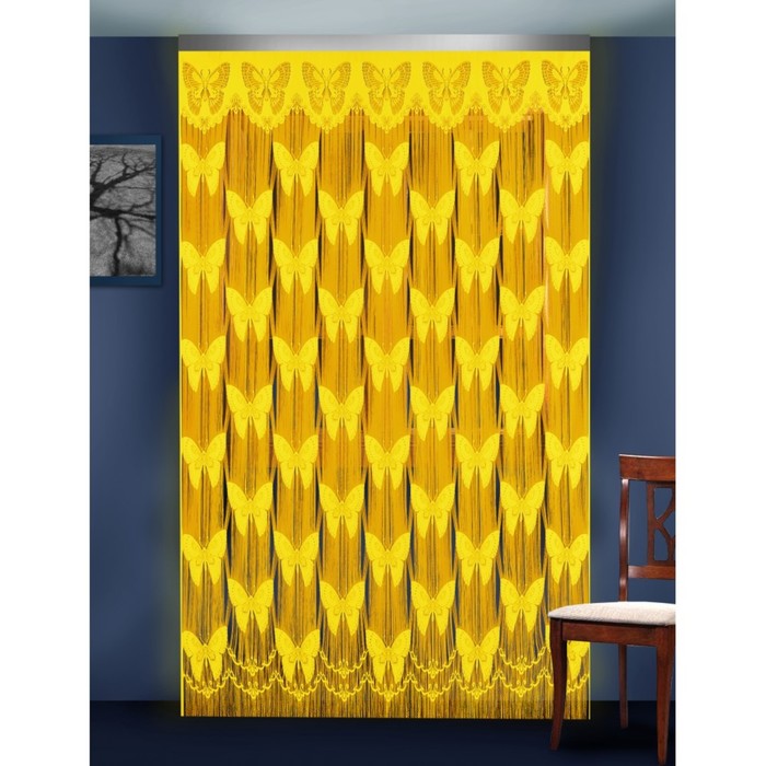 Гардина-лапша, размер 250х250 см, жёлтый 88801