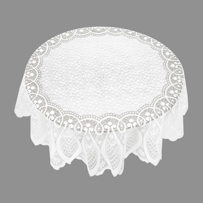 Скатерть круглая, диаметр 100 см, цвет белый
