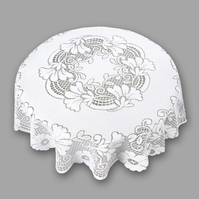 Скатерть круглая, диаметр 100 см, цвет белый