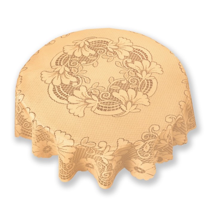 Скатерть круглая, диаметр 100 см, цвет золотой