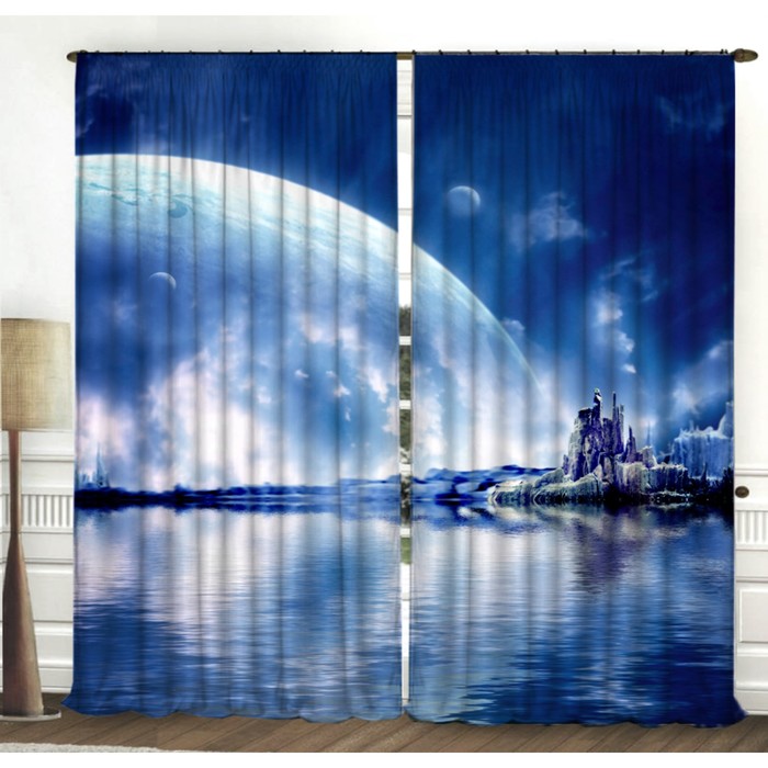 Комплект штор 21447 "Край неба", ш 150 х в 270 см - 2 шт