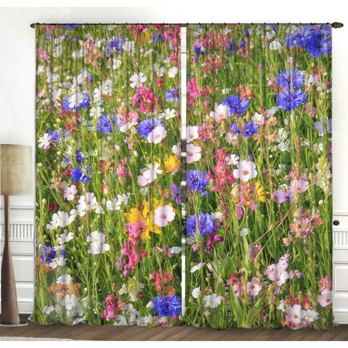 Шторы "Лужок", размер 150х270 см-2 шт 21449