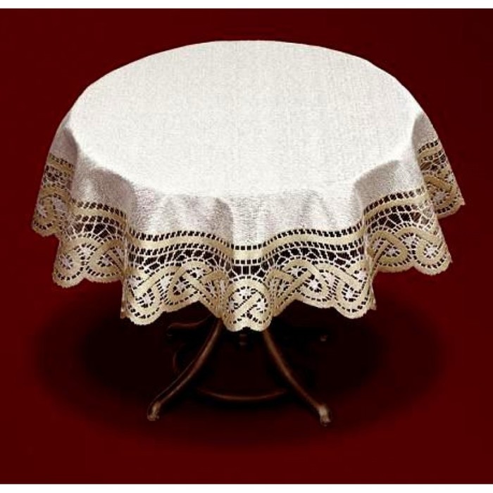 Скатерть круглая, диаметр 120 см, цвет белый
