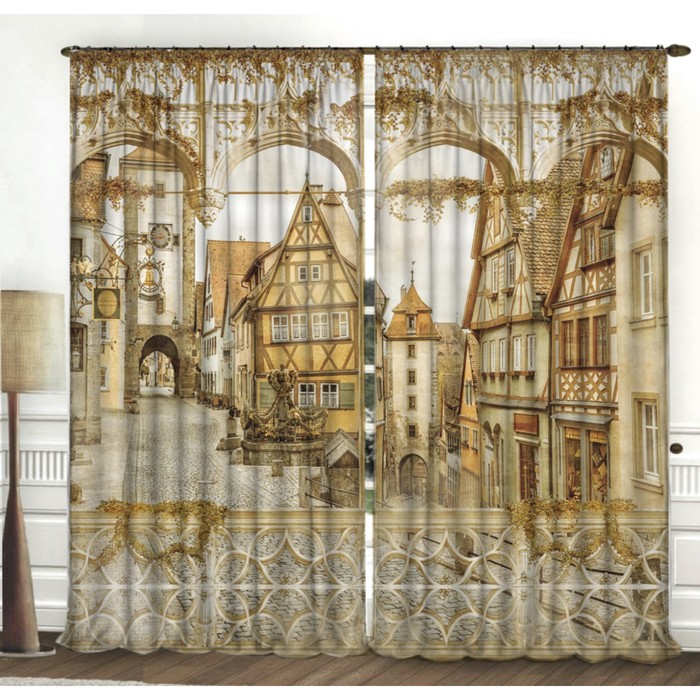Комплект штор 21453 "Старая Прага", ш 150 х в 270 см - 2 шт