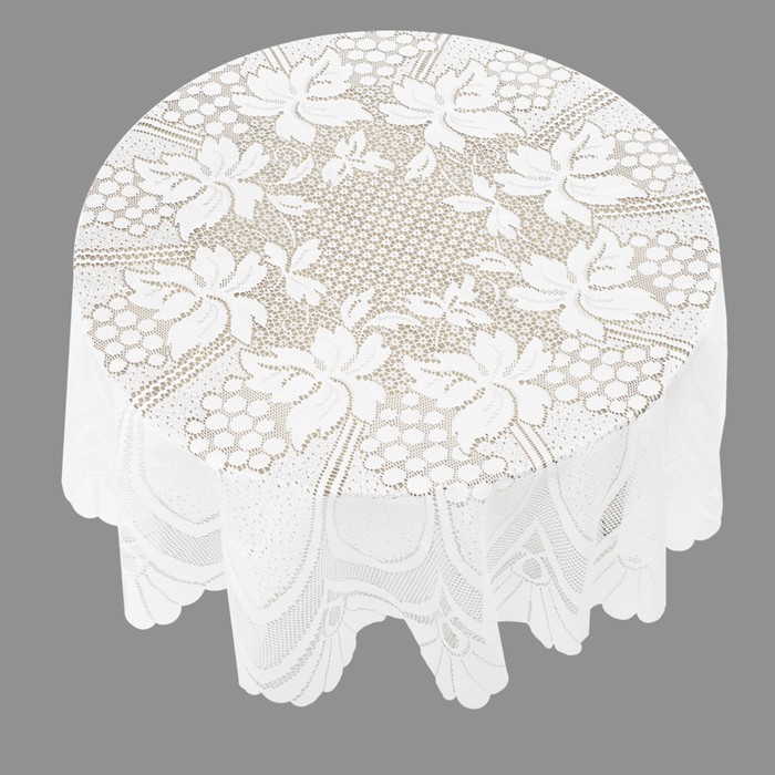 Скатерть круглая, диаметр 120 см, цвет белый