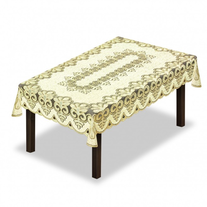 Скатерть, размер 100х150 см, цвет кремовый/золотой