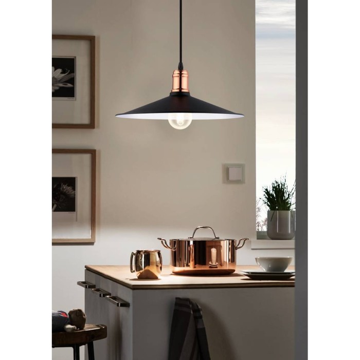 

Светильник BRIDPORT 1x60Вт E27, чёрный, медь 36x36x110 см