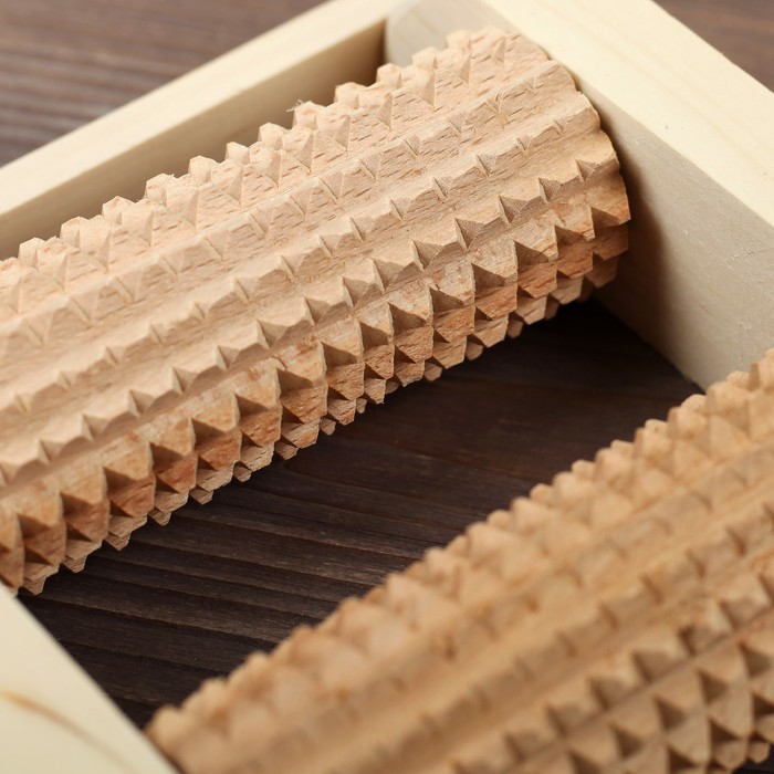 Массажер деревянный для одной стопы, 2 валика, бук