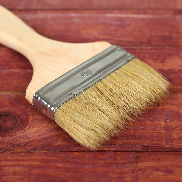 Кисть плоская, толстая, деревянная ручка, 90 х 14 мм