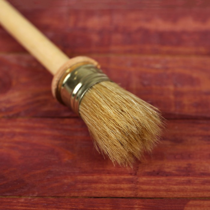 Кисть круглая, деревянная ручка, 30 мм