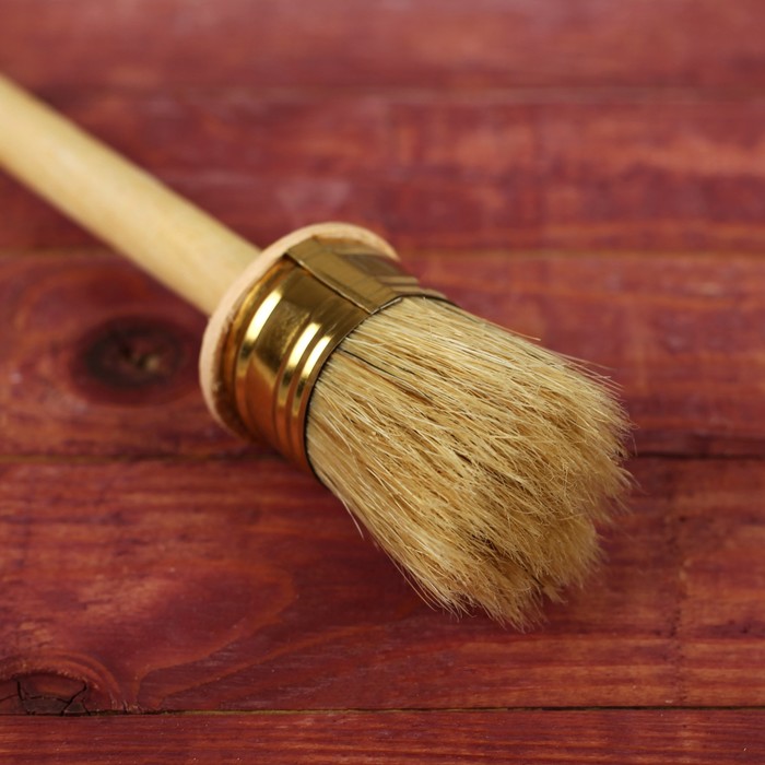 Кисть круглая, деревянная ручка, 40 мм