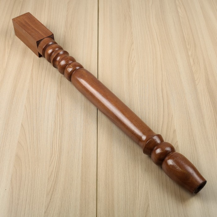 Ножка для стола коричневая, лак, массив бука, 5,5 х 5,5 х 73 см