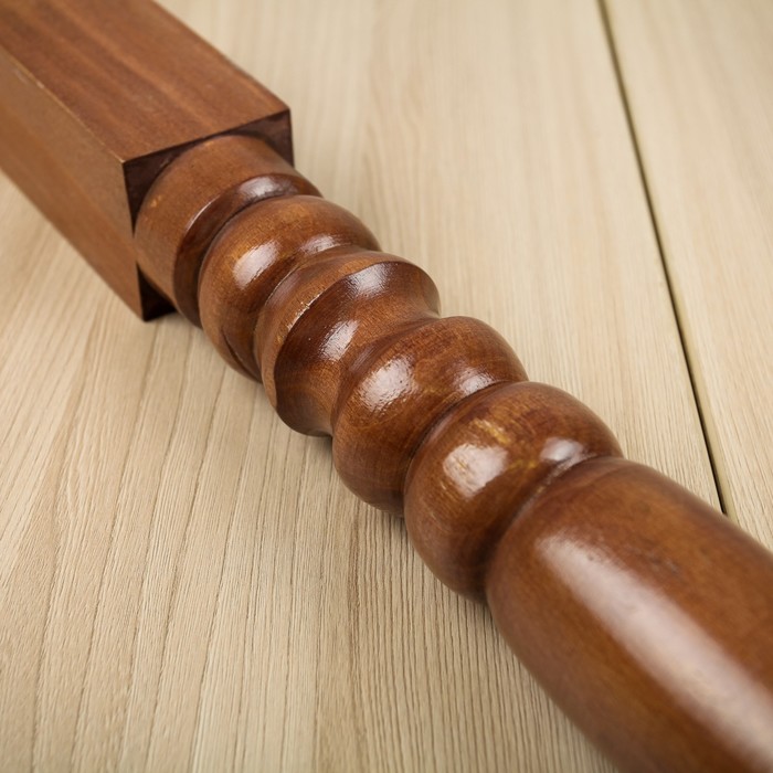 Ножка для стола коричневая, лак, массив бука, 5,5 х 5,5 х 73 см