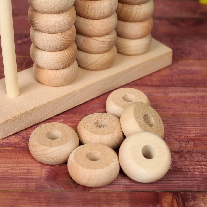 Пирамидка-считалка "Блины", натуральная, 4 ряда, 22х15 см