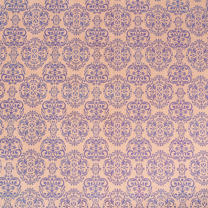 Бумага упаковочная крафтовая «Синий дамаск», 50 × 70 см