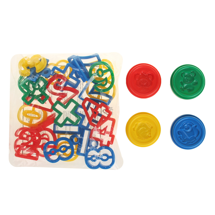 Набор теста для лепки "Маша и Медведь", с цифрами, 4 баночки