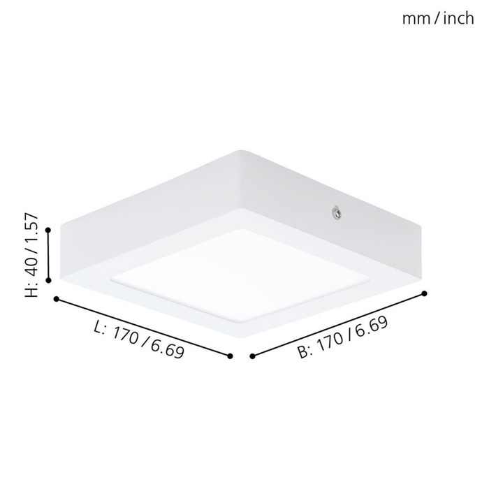 

Светильник FUEVA 1 12Вт LED белый 17x17x3,5см