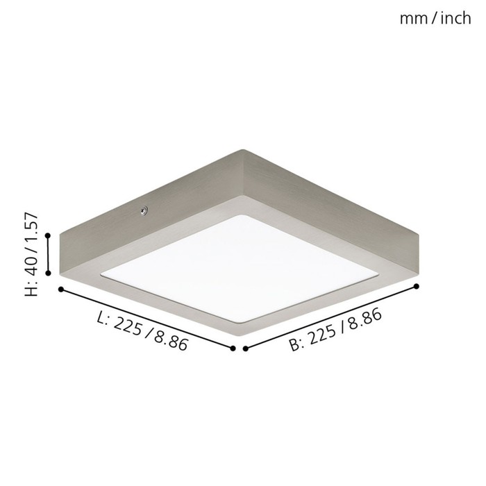 

Светильник FUEVA 1 1x16,5Вт LED никель 22,5x22,5x3,5см