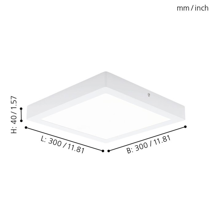 

Светильник FUEVA 1 1x24Вт LED белый 30x30x4см
