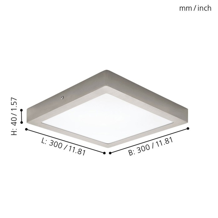 

Светильник FUEVA 1 1x24Вт LED никель 30x30x4см