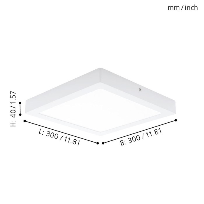 

Светильник FUEVA 1 1x24Вт LED белый 30x30x4см