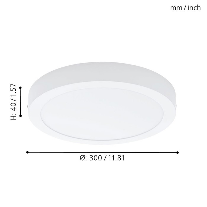 

Светильник FUEVA 1 1x24Вт LED 3000К белый 30x30x4см