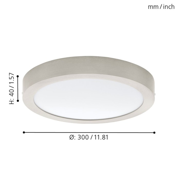 

Светильник FUEVA 1 1x24Вт LED никель 30x30x4см