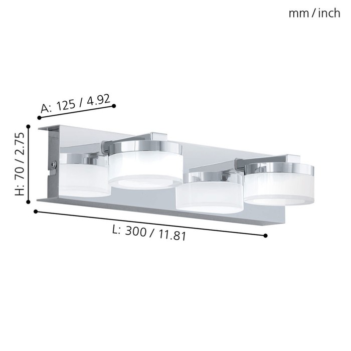 

Бра ROMENDO 2x4,5Вт LED хром 30x30x7см