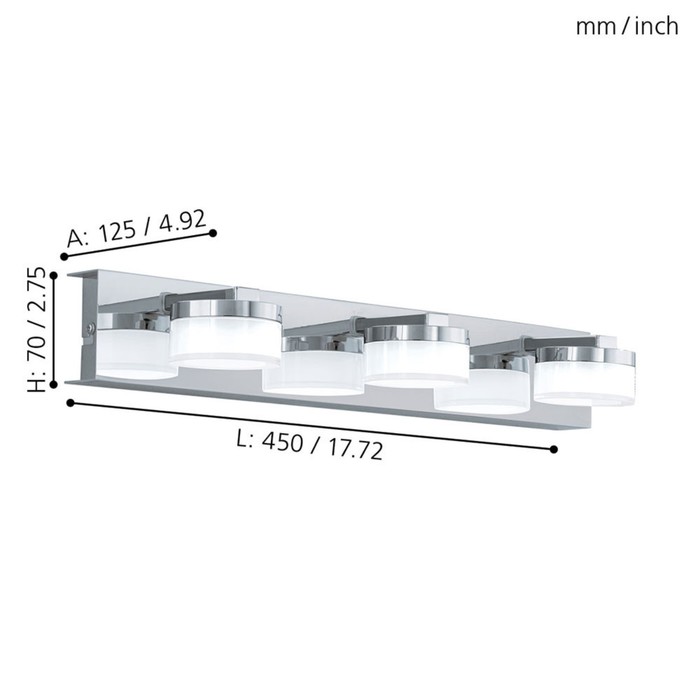 

Бра ROMENDO 2x4,5Вт LED хром 45x45x7см