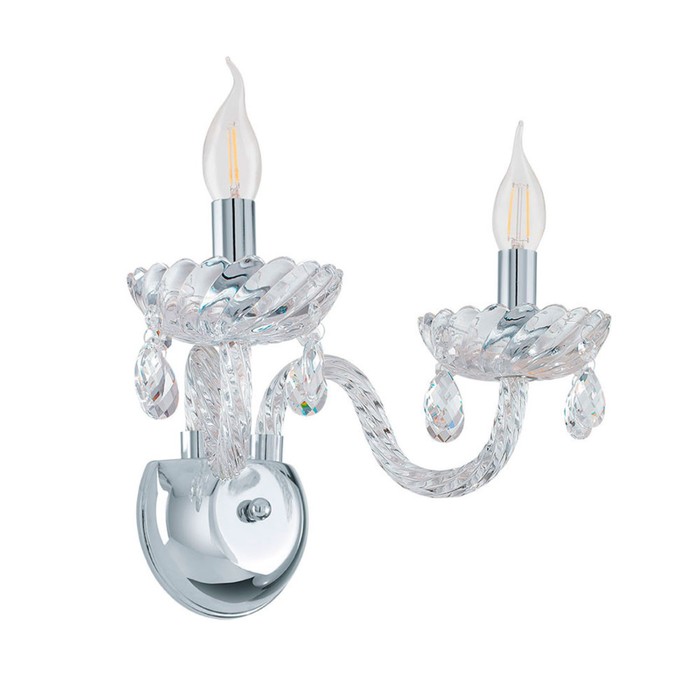 Бра BASILANO 2x40Вт E14 хром 32x30x30см